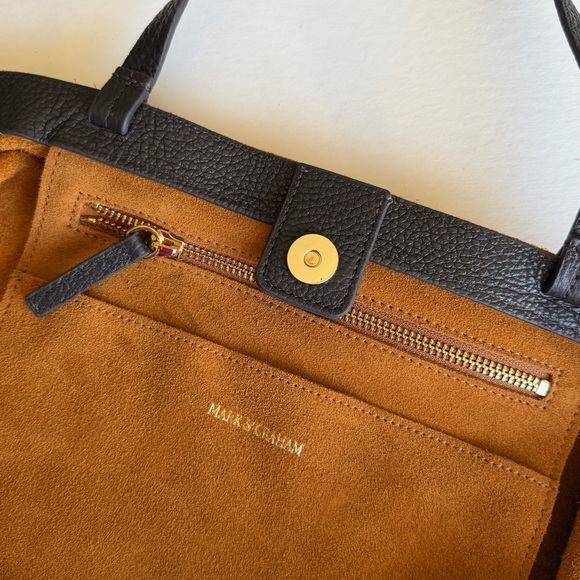 Mark & Graham Boho Suede Camel Brown Large Slouchy Hobo Tote Bag - Picture 11 of 15